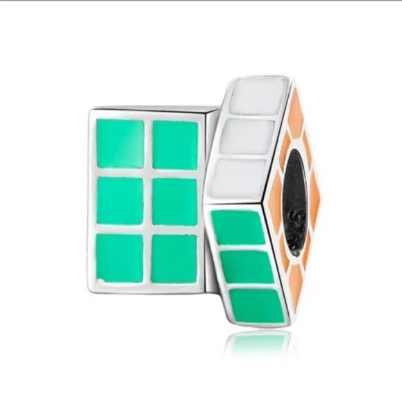 Charm for Bracelet S925 fit Pandora Bracelet Rubik's Cube - Picture 2 of 3